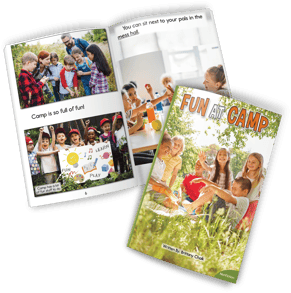 Fun at camp spread with cover